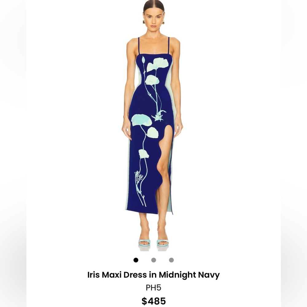 PH5 Maxi Dress in Midnight Navy with Floral Design